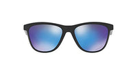 Oakley Women's OO9320 Moonlighter Polarized Round Sunglasses, Polished Black/Prizm Sapphire, 53 mm