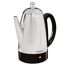 Load image into Gallery viewer, West Bend 54159 Classic Stainless Steel Electric Coffee Percolator with Heat Resistant Handle and Base Features Detachable Cord, 12-cup, Silver
