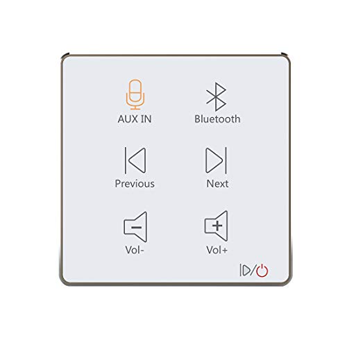 HELMER in Wall Audio Amplifier, Wall Mount Bluetooth Receiver, in-Wall Stereo Audio Volume Controller, White, L50