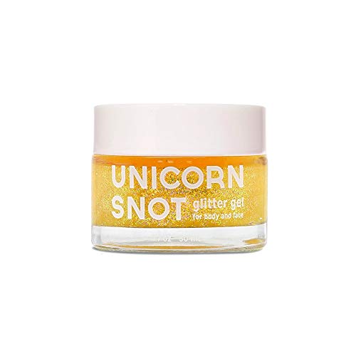 Unicorn Snot Holographic Body Glitter Gel for Body, Face, Hair - Christmas Gift, Stocking Stuffer - Vegan & Cruelty Free - 1.7 oz (Yellow)