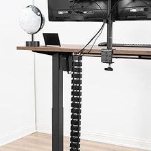 Load image into Gallery viewer, VIVO Vertebrae Cable Management Kit, Height Adjustable Desk Quad Entry Wire Organizer, Black, DESK-AC01C
