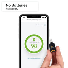 Load image into Gallery viewer, DARIO Blood Glucose Monitor Kit Test Your Blood Sugar Levels and Estimate A1c After 3m. Kit Includes: Glucose-Meter with 25 Strips,10 Sterile lancets (iPhone Lightning)
