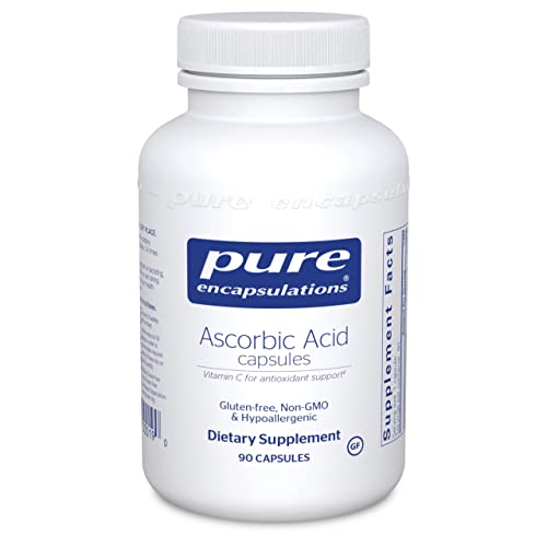 Pure Encapsulations Ascorbic Acid Capsules | Vitamin C Supplement for Antioxidant Defense, Immune Support, and Vascular Integrity* | 90 Capsules