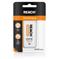 REACH Dentotape Waxed Tape, Unflavored 100 Yards (Pack of 12)