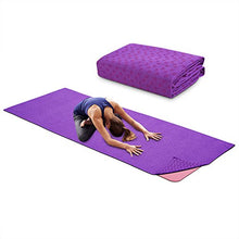 Load image into Gallery viewer, Yoga Mat Towel Microfiber No-Slip Yoga Mat Cover Towels Sweat Absorbent and Soft Lightweight 72 inch x 25 inchPurple
