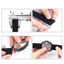 Load image into Gallery viewer, 24mm Black Silicone Rubber Watch Strap Band Stainless Steel Buckle for Fossil Watch
