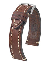 Load image into Gallery viewer, Hirsch Liberty Leather Watch Strap - Brown - L - 20mm / 18mm - Shiny Silver Buckle - Artisan Calf Leather Band

