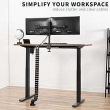 Load image into Gallery viewer, VIVO Vertebrae Cable Management Kit, Height Adjustable Desk Quad Entry Wire Organizer, Black, DESK-AC01C
