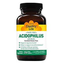 Load image into Gallery viewer, Country Life - Natural Dairy-Free Acidophilus with Pectin - 250 Vegan Capsules
