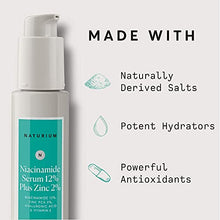 Load image into Gallery viewer, Niacinamide Serum 12% Plus Zinc 2% - 1oz from Naturium - Face moisturizer serum - Anti Aging Skin Care for dark spots, dry skin, wrinkles, acne - Hyaluronic Acid Vitamin B3 minimizes pores
