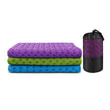 Load image into Gallery viewer, Yoga Mat Towel Microfiber No-Slip Yoga Mat Cover Towels Sweat Absorbent and Soft Lightweight 72 inch x 25 inchPurple
