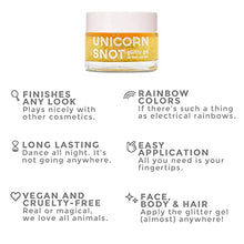 Load image into Gallery viewer, Unicorn Snot Holographic Body Glitter Gel for Body, Face, Hair - Christmas Gift, Stocking Stuffer - Vegan &amp; Cruelty Free - 1.7 oz (Yellow)
