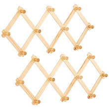 Load image into Gallery viewer, Set of 2 RAM-PRO Accordion Style Wood Expandable Rack Hat, Cap, Belt, Umbrella Coffee Mug Wall Wooden Pegs
