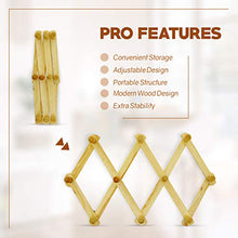Load image into Gallery viewer, Set of 2 RAM-PRO Accordion Style Wood Expandable Rack Hat, Cap, Belt, Umbrella Coffee Mug Wall Wooden Pegs
