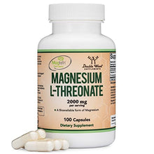 Load image into Gallery viewer, Magnesium L Threonate Capsules (Magtein)  High Absorption Supplement  Bioavailable Form for Sleep and Cognitive Function Support  2,000 mg  100 Capsules
