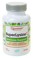 Quantum Health Super Lysine+ / Advanced Formula Lysine+ Immune Support with Vitamin C, Echinacea, Licorice, Propolis, Odorless Garlic (90 Tablets)
