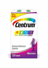 Load image into Gallery viewer, Centrum Multivitamin for Women, Multivitamin/Multimineral Supplement with Iron, Vitamin D3, B Vitamins and Antioxidant Vitamins C and E, Gluten Free, Non-GMO Ingredients - 120 Count
