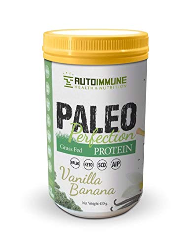 Autoimmune Health - Paleo AIP Protein Powder | Grass-fed Beef Collagen | Vanilla Banana Flavor | 1 Pound 30 Servings (w/stevia)