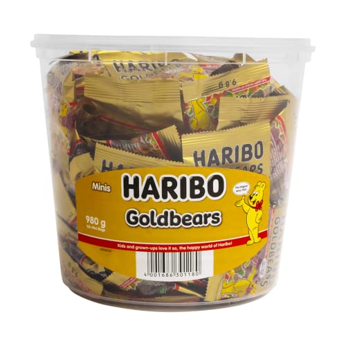 Haribo Gold Bears / Goldbren, 100 Mini Bags, 980g Tub