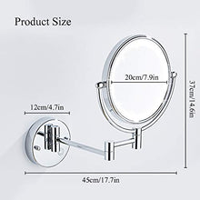 Load image into Gallery viewer, NMRCP Wall Mounted Magnifying Shaving Mirror, 8 Inch, with 7X Magnification, LED Wall Mount Makeup Mirror, Shaving in Bedroom Or Bathroom, Hardwired Connection, Round Shape,Nickel Brushed,10X
