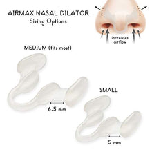 Load image into Gallery viewer, AIRMAX Nasal Dilator for Better Sleep - Natural, Comfortable, Anti Snoring Device, Snoring Solution for Maximum Airflow and Easier Breathing Two Size Trial Pack (Small and Medium - Clear)
