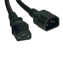 Load image into Gallery viewer, Tripp Lite Standard Computer Power Extension Cord 10A, 18AWG (IEC-320-C14 to IEC-320-C13) 4-ft.(P004-004) Black
