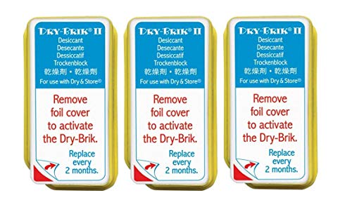 Dry-Brik II Desiccant Blocks - 3 Blocks (1 Pack of 3 Blocks)| Replacement Moisture Absorbing Block for the Global II and Zephyr by Dry & Store | Hearing Device Dehumidifiers