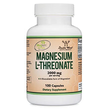 Load image into Gallery viewer, Magnesium L Threonate Capsules (Magtein)  High Absorption Supplement  Bioavailable Form for Sleep and Cognitive Function Support  2,000 mg  100 Capsules
