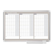 Load image into Gallery viewer, MasterVision Magnetic Dry Erase Quarterly 3 Month White Board Planner, Wall Mounting, Sliding Marker Tray, 24&quot; x 36&quot;, Aluminum Frame, Gold (GA03204830)
