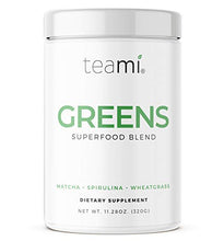 Load image into Gallery viewer, Teami Greens Superfood Powder, Immune Support Supplement, Super Greens Powder with Super Green Mixed Veggie Ingredients, Green Juice with Spirulina, Spinach, Kale, and Acai for Delicious Smoothie Mix
