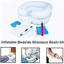 Load image into Gallery viewer, Portable Inflatable Shampoo Basin for Bedside and in Bed for Elderly, Disabled, Pregnant,Bedridden, Handicapped Wash Hair in Bed Shampoo Bowl with Drain Tube Use for Washing Coloring Hair
