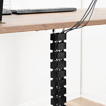 Load image into Gallery viewer, VIVO Vertebrae Cable Management Kit, Height Adjustable Desk Quad Entry Wire Organizer, Black, DESK-AC01C

