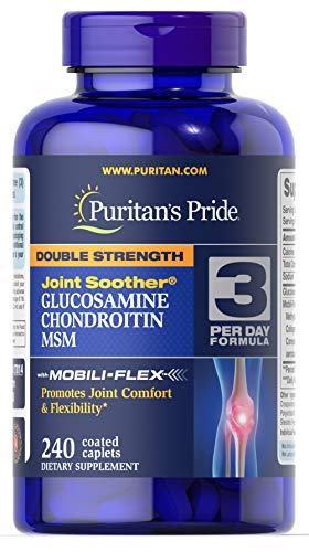 Puritans Pride Double Strength Glucosamine, Chondroitin and Msm Joint Soother, 240 Count