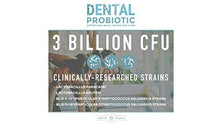 Load image into Gallery viewer, Dental Probiotic 60-Day Supply. Oral probiotics for Bad Breath, Tooth Decay, Strep Throat. Boosts Oral Health and Combats halitosis. Contains Streptococcus salivarius BLIS K12 &amp; BLIS M18.
