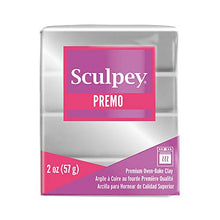 Load image into Gallery viewer, Sculpey Premo Polymer Oven-Bake Clay, Silver, Non Toxic, 2 oz. bar, Great for jewelry making, holiday, DIY, mixed media and home dcor projects. Premium clay perfect for clayers and artists.
