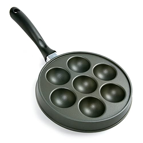 Norpro Nonstick Stuffed Pancake Pan, Munk / Aebleskiver / Ebelskiver 9in/23cm in diameter and 2.75in/7cm deep