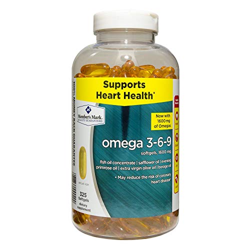 Member's Mark Omega 3, 6, 9 Dietary Supplement 1600 Mg, Soft Gels, 325Count