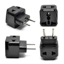 Load image into Gallery viewer, OREI Europe Power Plug Adapter Works in Russia, Turkey, Ethiopia, Korea, Monaco and More (Type C) - 4 Pack, Black
