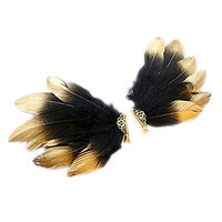 Handmade Feather Angel Wings Hair Clips Hair Barrettes Lolita Cosplay Hair Accessories (Black)