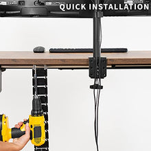 Load image into Gallery viewer, VIVO Vertebrae Cable Management Kit, Height Adjustable Desk Quad Entry Wire Organizer, Black, DESK-AC01C
