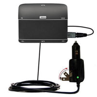 Advanced Gomadic 2 in 1 Auto/Car DC Charger Compatible with Jabra Freeway with Foldable Wall AC Charging Plug  Amazing Design Built with TipExchange Technology