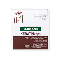 Klorane KERATINcaps Dietary Supplements with Biotin, Quinine, B Vitamins for Thicker, Stronger Hair & Nails, Caffeine-Free, 30 Day Supply