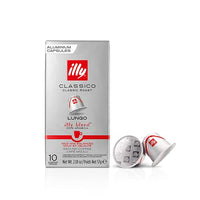 Illy Espresso Single Serve Coffee Compatible Capsules, 100% Arabica Bean Signature Italian Blend, Classico Lungo Medium Roast, 10 Count