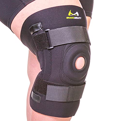 BraceAbility Knee Brace for Large Legs and Bigger People with Wide Thighs - Kneecap Protection Pad Treats Patellar Tendonitis, Chondromalacia, Patellofemoral Pain, Instability and Dislocation (2XL)