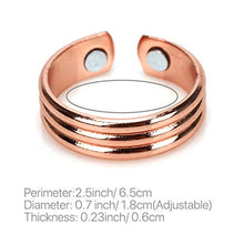Load image into Gallery viewer, Copper Magnetic Therapy Ring - Magnetic Ring Copper Arthritis Aid Therapy Pain Healing Health Adjustable Size (Black)
