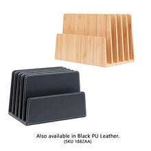 Load image into Gallery viewer, MobileVision Bamboo Desktop File Folder Organizer and Paper Tray, 5 Slots
