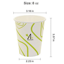 Load image into Gallery viewer, Yes!Fresh Special Green Line Design, Disposable Hot Paper Cup,Eco-friendly,100% Blodegradable&amp;Compostable
