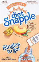 Snapple Diet Singles To Go Tea, Peach, .72 oz