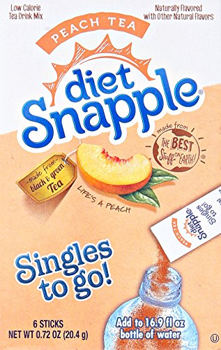 Snapple Diet Singles To Go Tea, Peach, .72 oz
