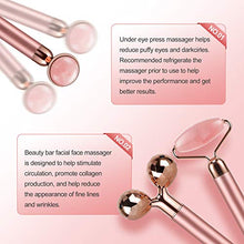 Load image into Gallery viewer, 3-IN-1 Electric Jade Roller 3D Roller Facial Roller &amp; Face Massager, Rose Quartz
